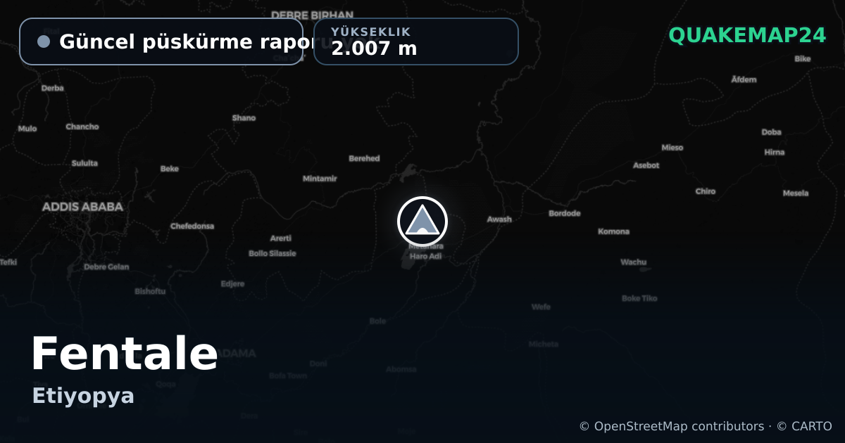 Fentale · Güncel püskürme raporu yok · 2.007 m