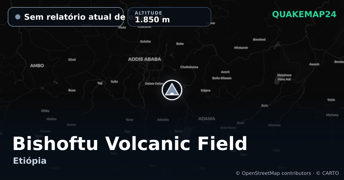 Bishoftu Volcanic Field · Sem relatório atual de erupção · 1.850 m