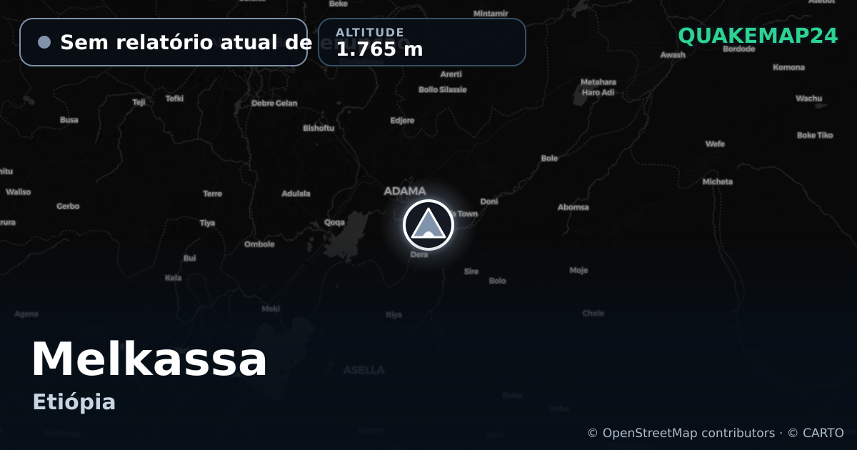 Melkassa · Sem relatório atual de erupção · 1.765 m