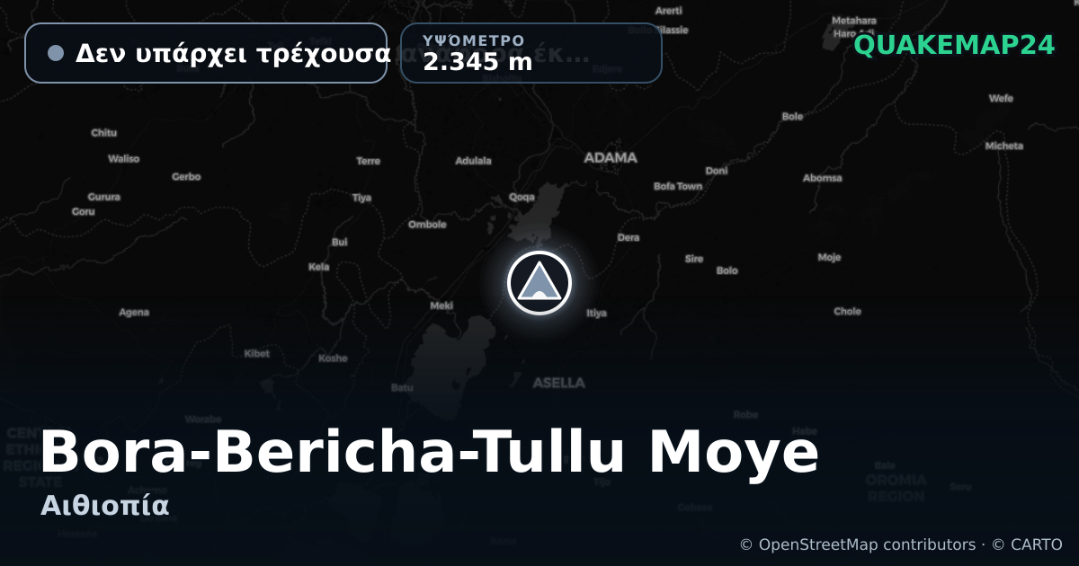 Bora-Bericha-Tullu Moye · Δεν υπάρχει τρέχουσα αναφορά έκρηξης · 2.345 m