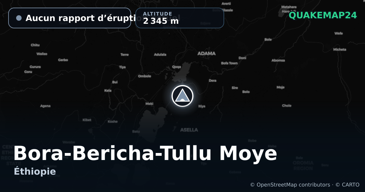 Bora-Bericha-Tullu Moye · Aucun rapport d’éruption actuel · 2 345 m
