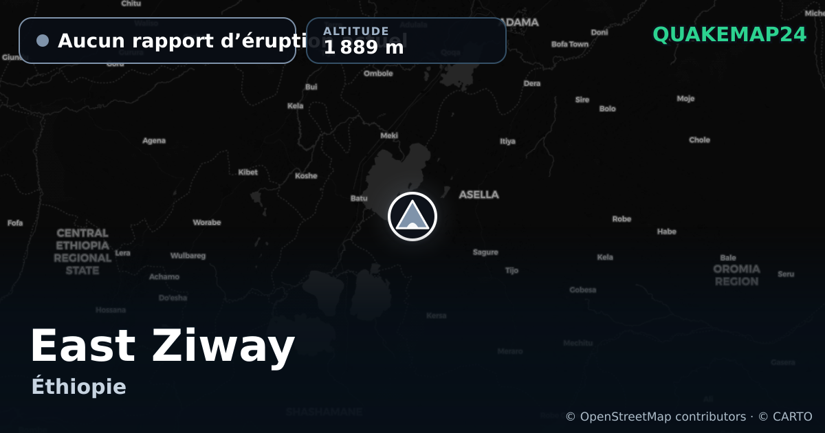 East Ziway · Aucun rapport d’éruption actuel · 1 889 m