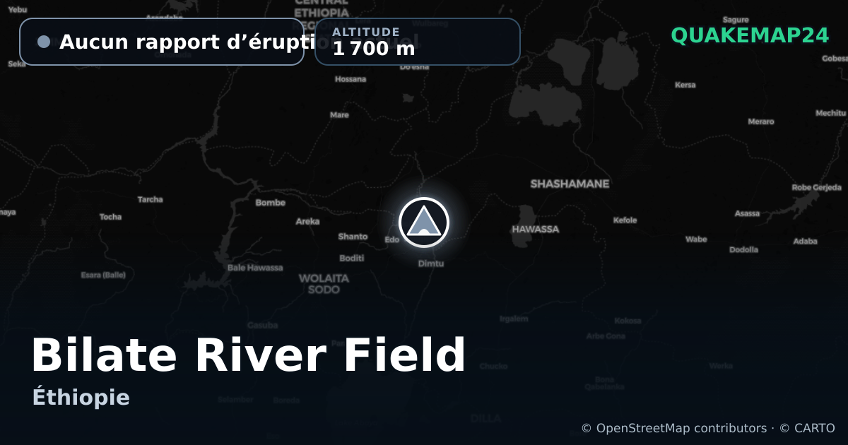 Bilate River Field · Aucun rapport d’éruption actuel · 1 700 m