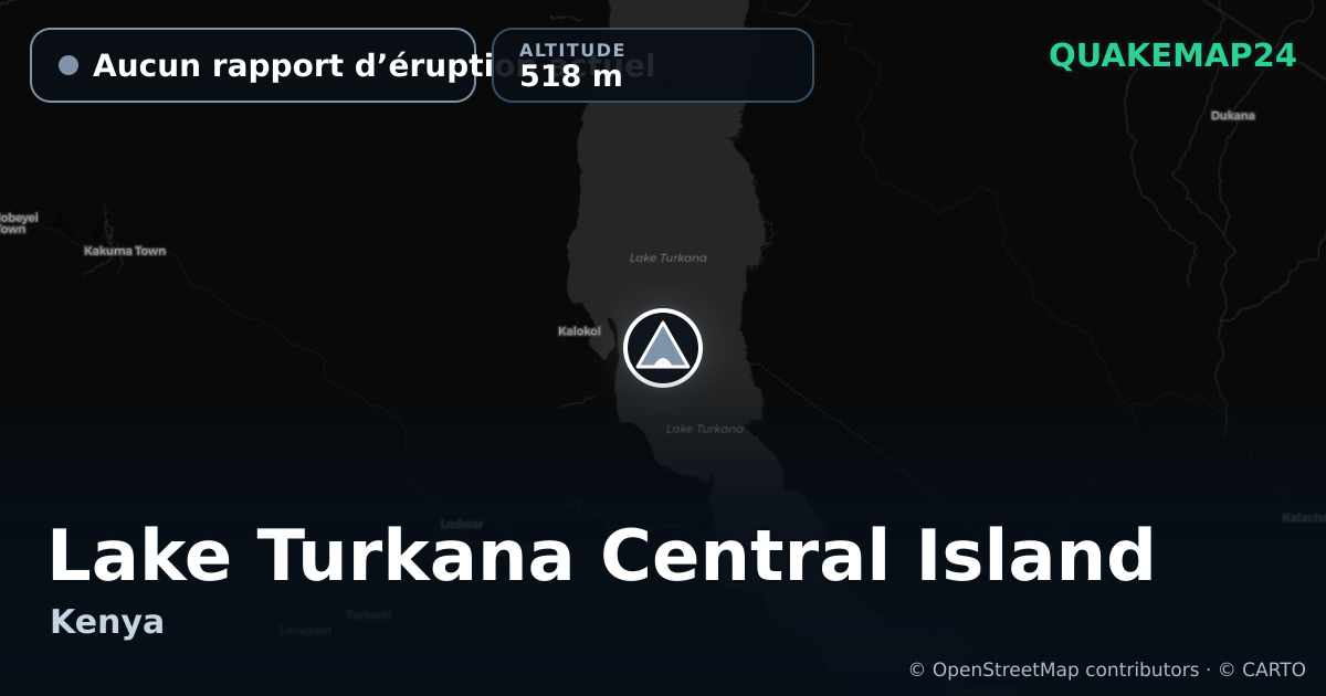 Lake Turkana Central Island · Aucun rapport d’éruption actuel · 518 m