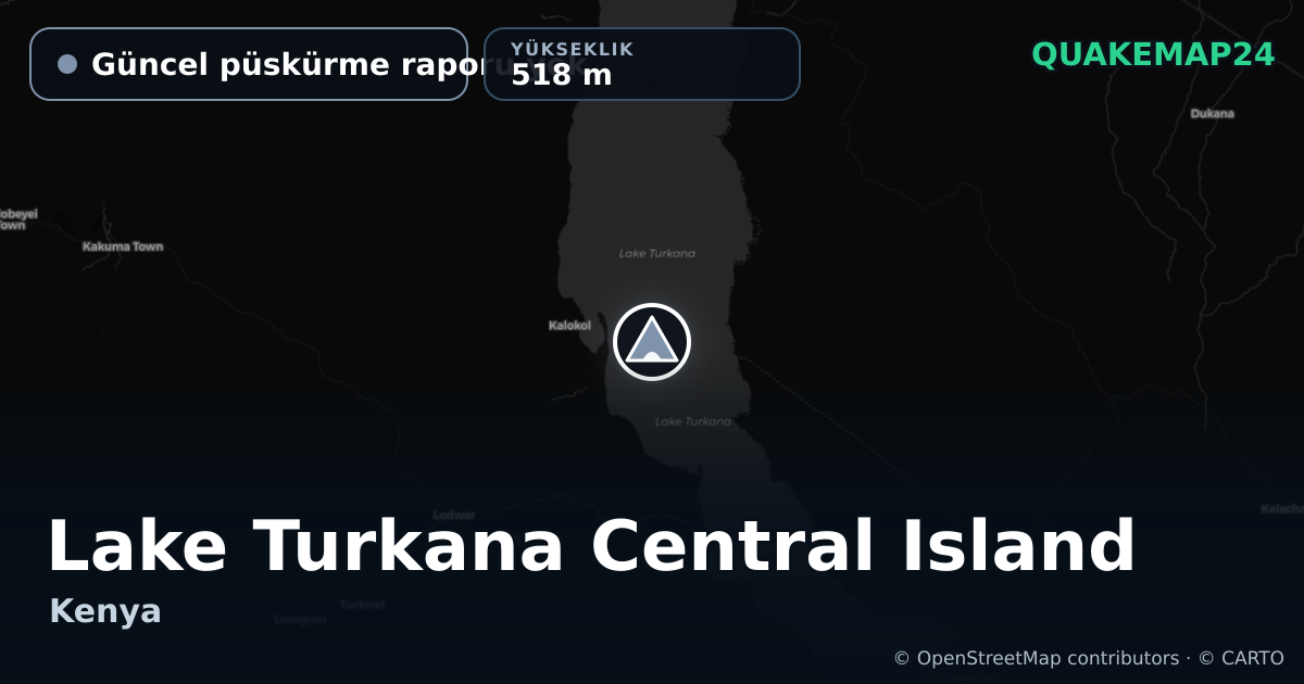 Lake Turkana Central Island · Güncel püskürme raporu yok · 518 m