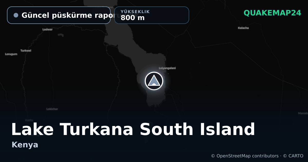 Lake Turkana South Island · Güncel püskürme raporu yok · 800 m