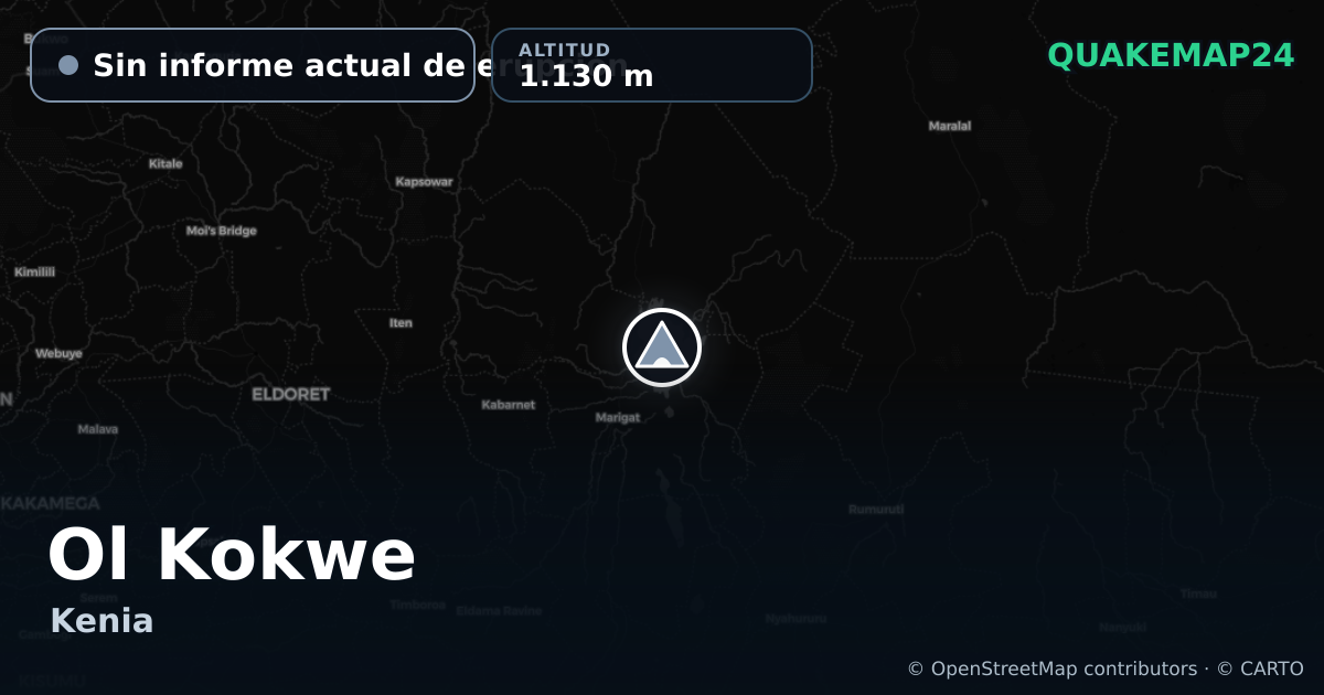 Ol Kokwe · Sin informe actual de erupción · 1.130 m