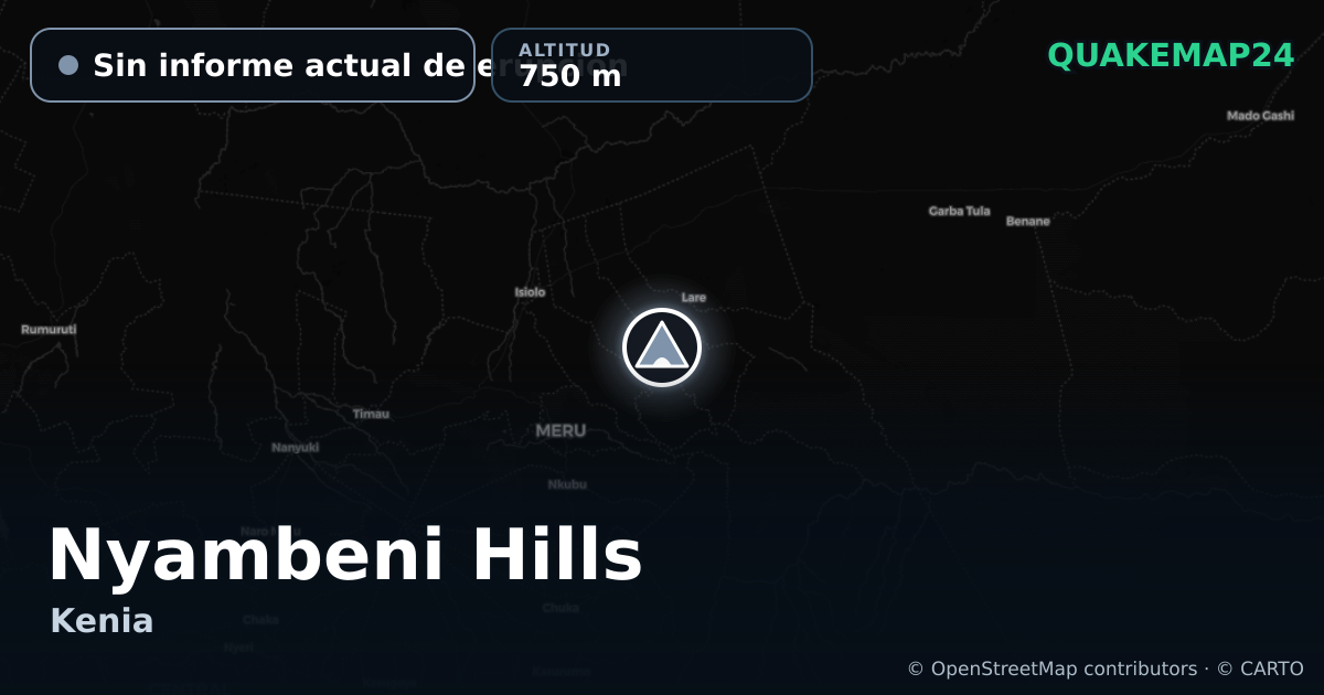 Nyambeni Hills · Sin informe actual de erupción · 750 m