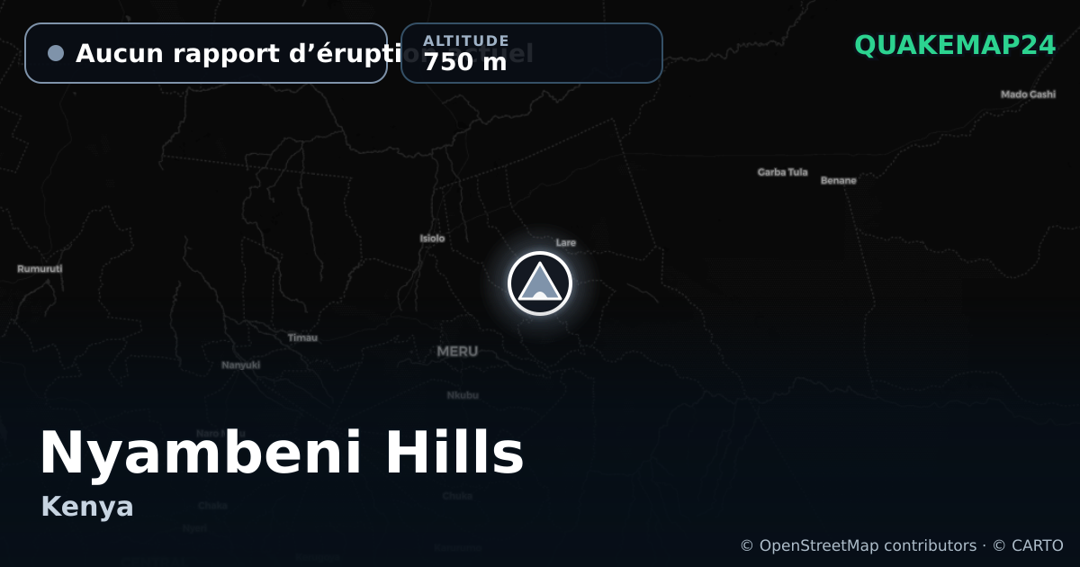 Nyambeni Hills · Aucun rapport d’éruption actuel · 750 m