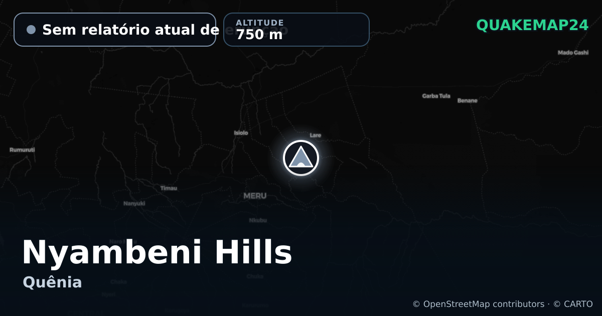 Nyambeni Hills · Sem relatório atual de erupção · 750 m