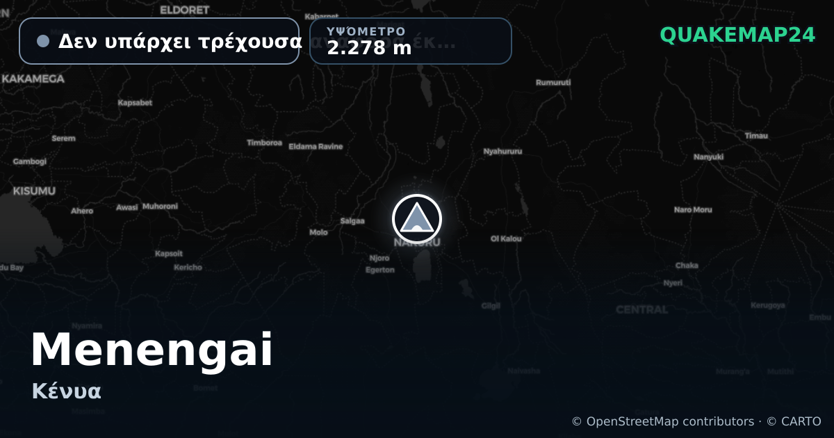 Menengai · Δεν υπάρχει τρέχουσα αναφορά έκρηξης · 2.278 m