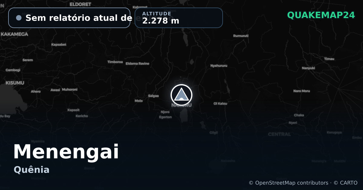 Menengai · Sem relatório atual de erupção · 2.278 m
