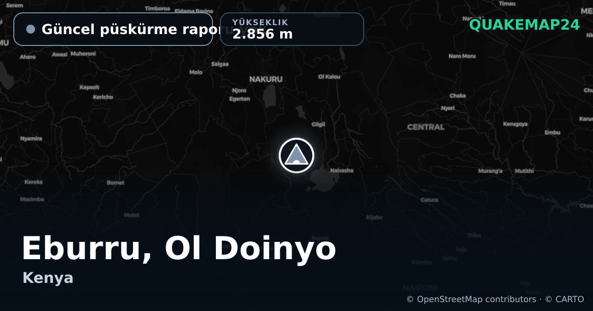 Eburru, Ol Doinyo · Güncel püskürme raporu yok · 2.856 m