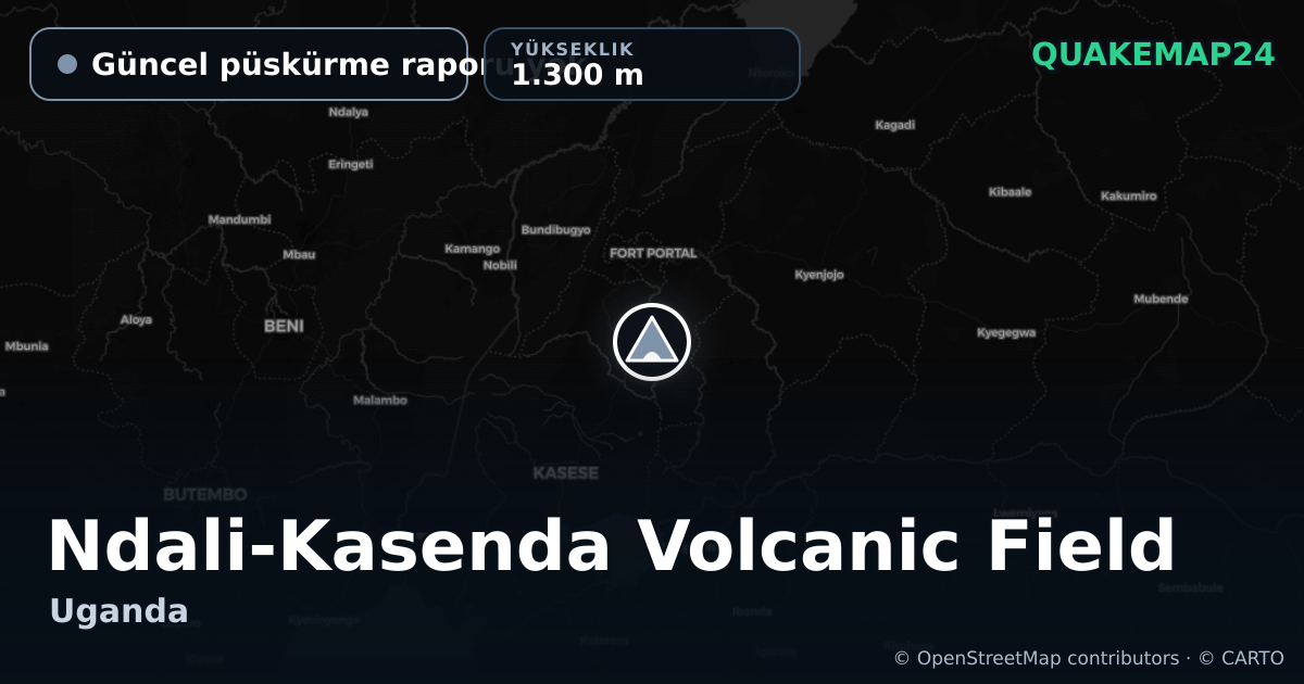 Ndali-Kasenda Volcanic Field · Güncel püskürme raporu yok · 1.300 m