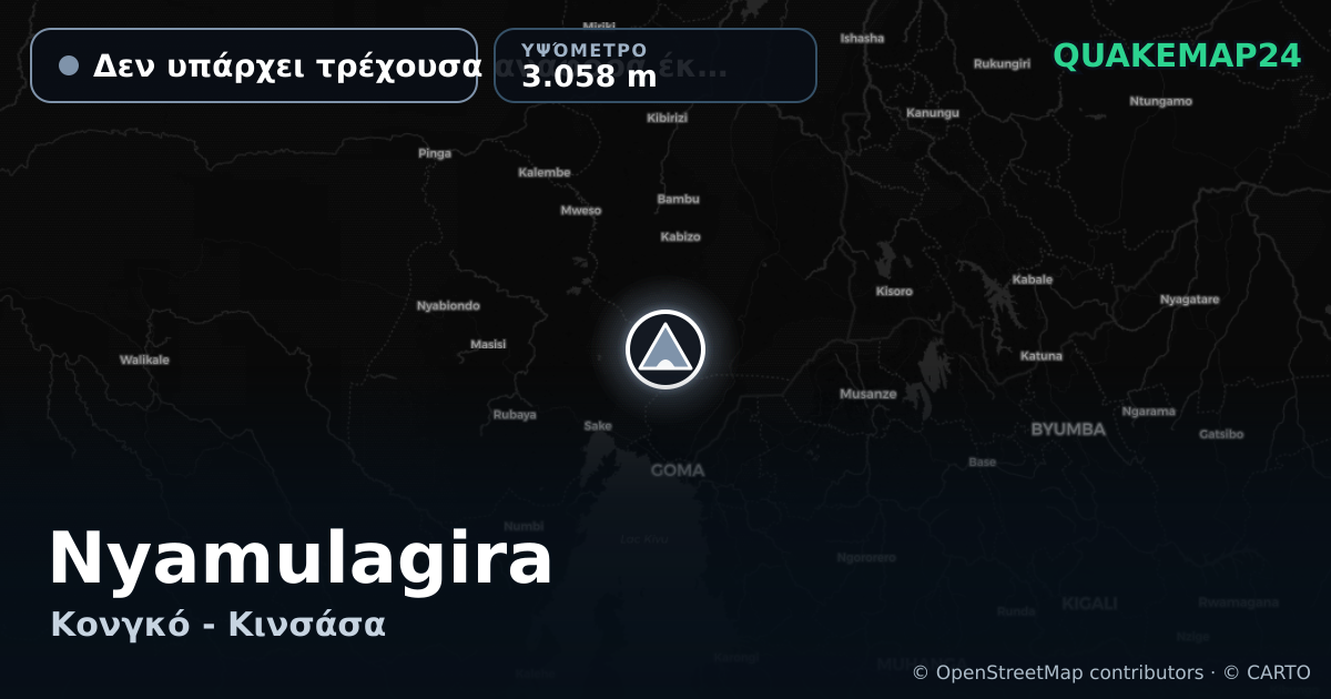 Nyamulagira · Δεν υπάρχει τρέχουσα αναφορά έκρηξης · 3.058 m