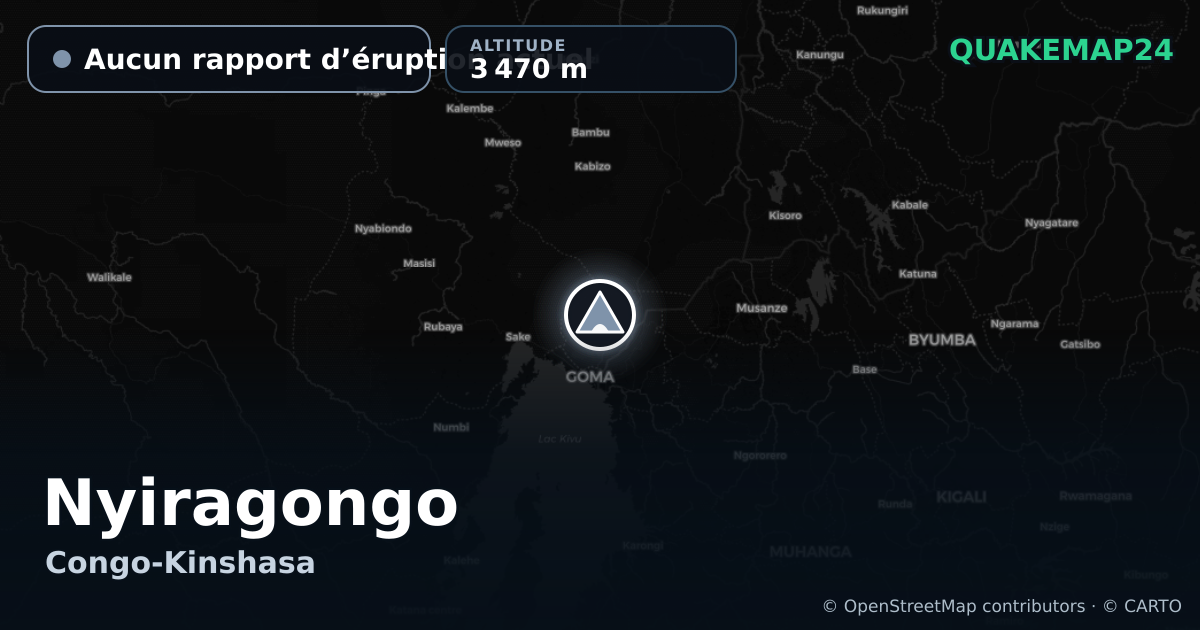 Nyiragongo · Aucun rapport d’éruption actuel · 3 470 m