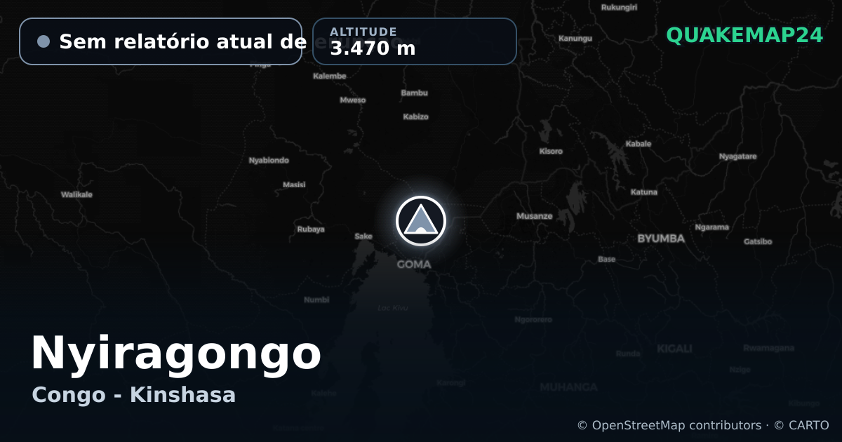 Nyiragongo · Sem relatório atual de erupção · 3.470 m