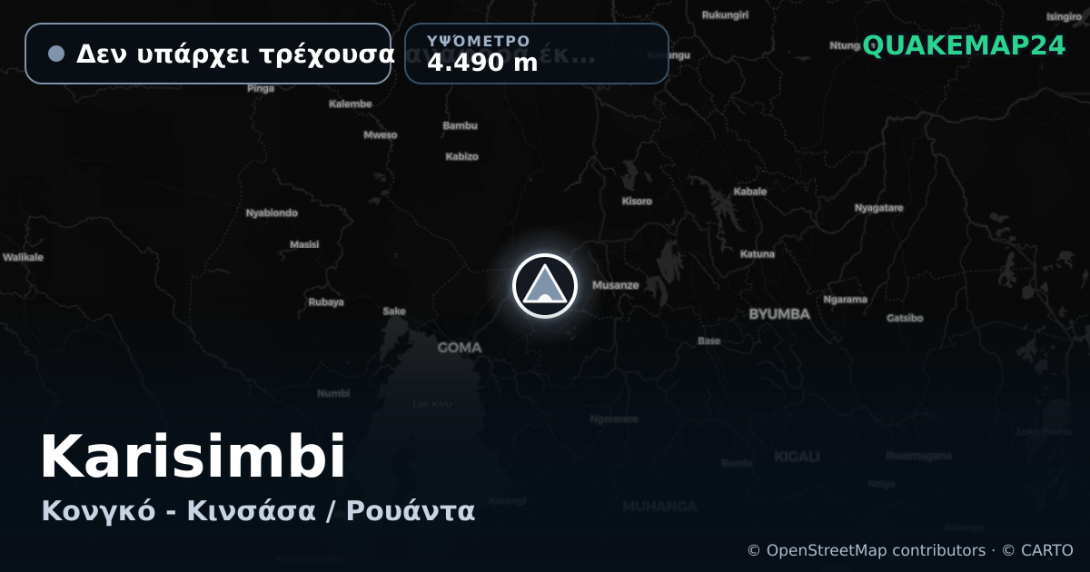 Karisimbi · Δεν υπάρχει τρέχουσα αναφορά έκρηξης · 4.490 m