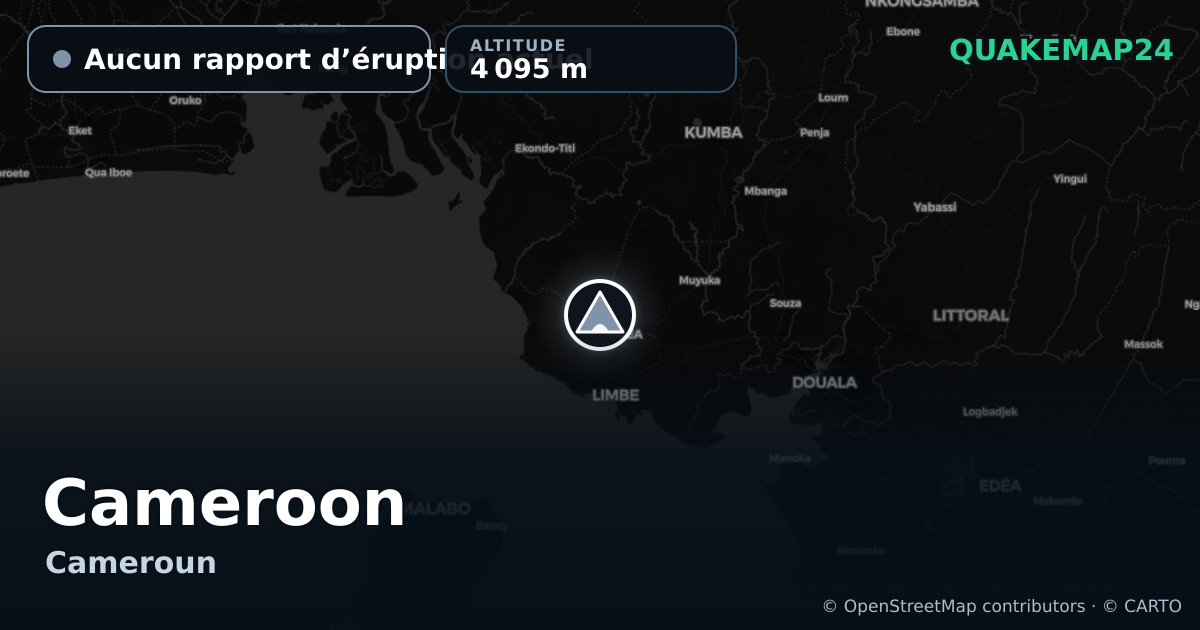 Cameroon · Aucun rapport d’éruption actuel · 4 095 m