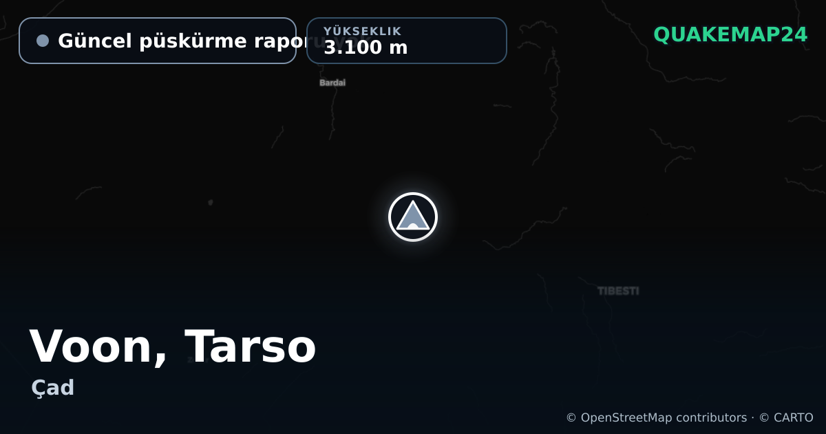Voon, Tarso · Güncel püskürme raporu yok · 3.100 m