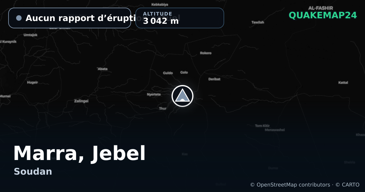 Marra, Jebel · Aucun rapport d’éruption actuel · 3 042 m