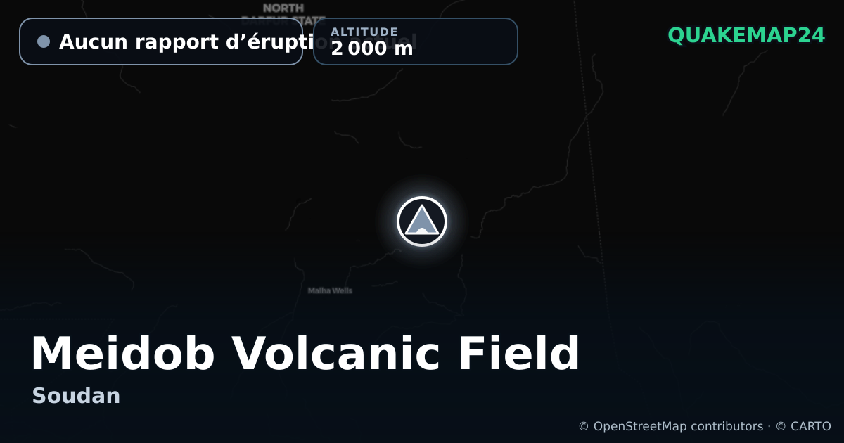 Meidob Volcanic Field · Aucun rapport d’éruption actuel · 2 000 m