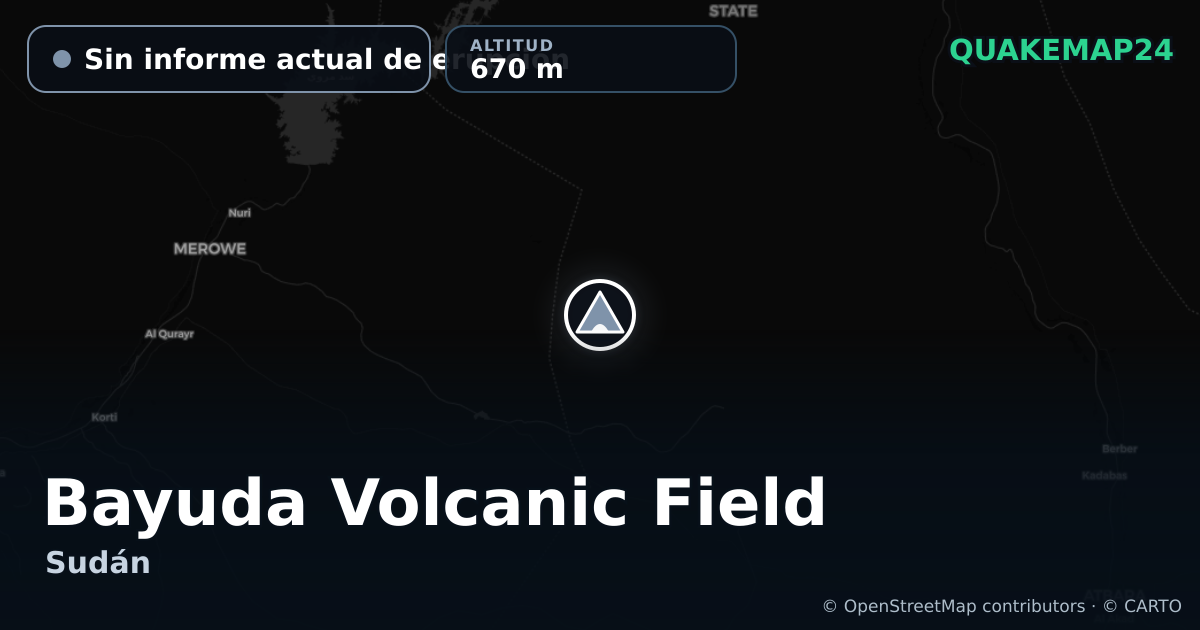 Bayuda Volcanic Field · Sin informe actual de erupción · 670 m