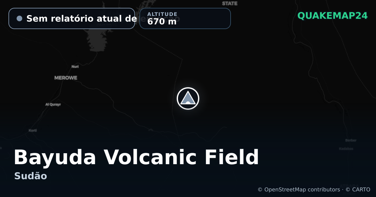 Bayuda Volcanic Field · Sem relatório atual de erupção · 670 m