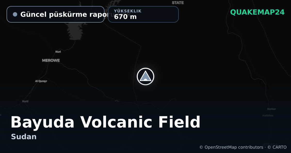 Bayuda Volcanic Field · Güncel püskürme raporu yok · 670 m