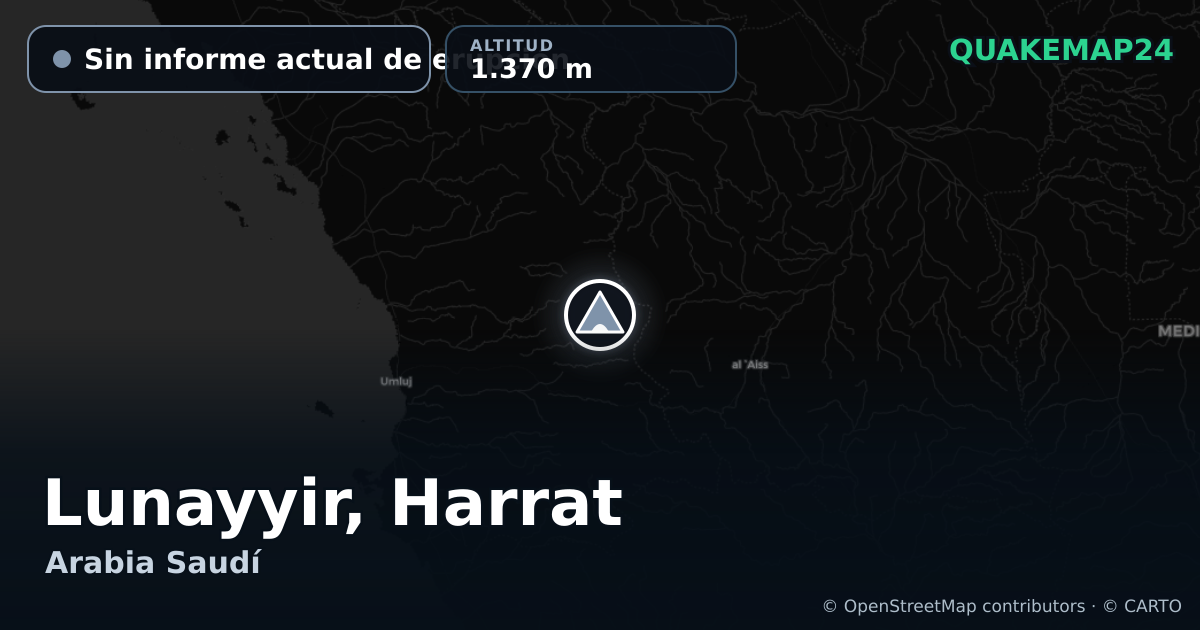 Lunayyir, Harrat · Sin informe actual de erupción · 1.370 m
