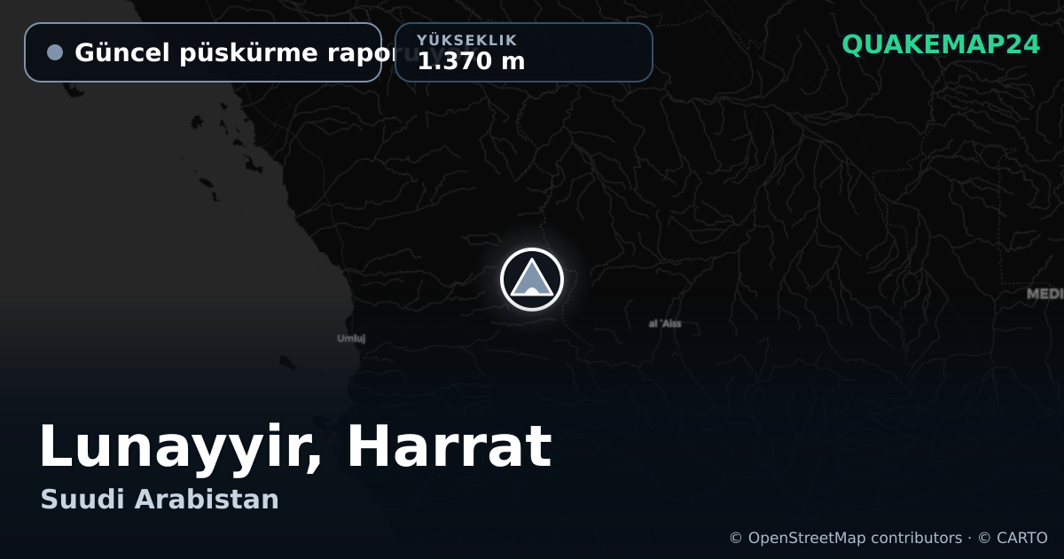 Lunayyir, Harrat · Güncel püskürme raporu yok · 1.370 m