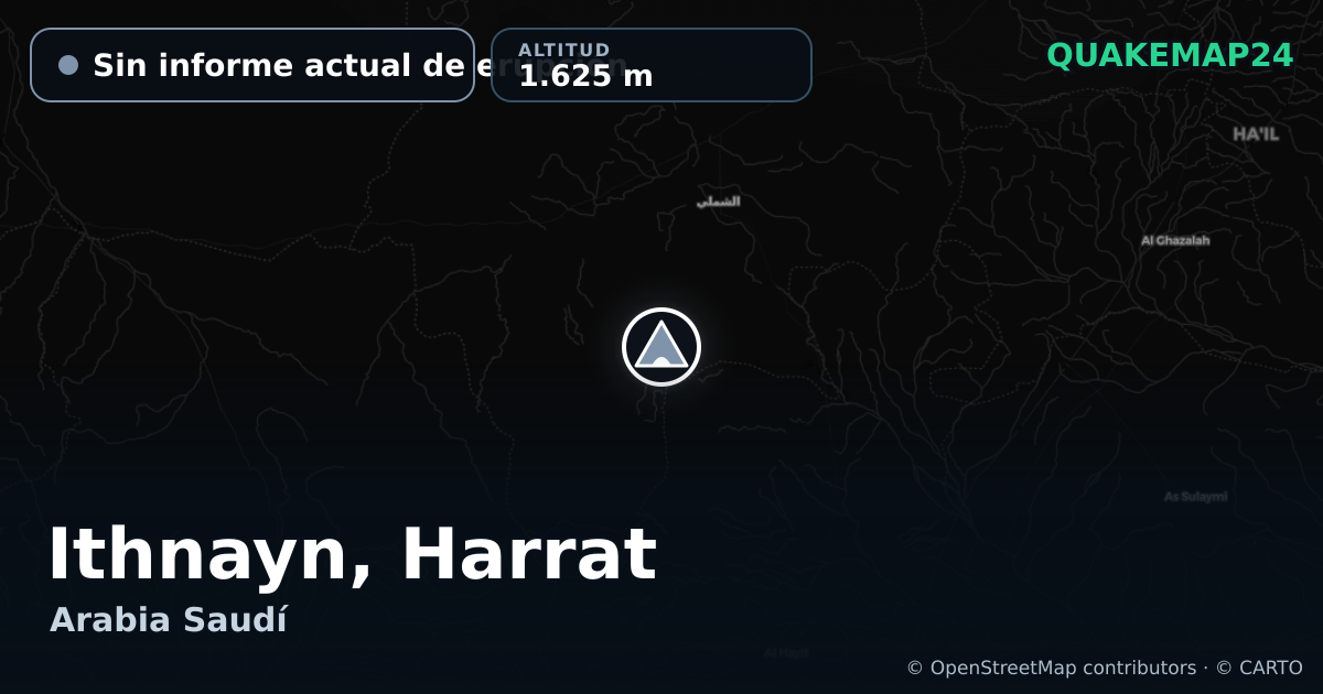 Ithnayn, Harrat · Sin informe actual de erupción · 1.625 m