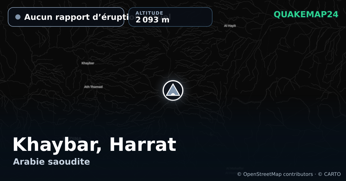 Khaybar, Harrat · Aucun rapport d’éruption actuel · 2 093 m
