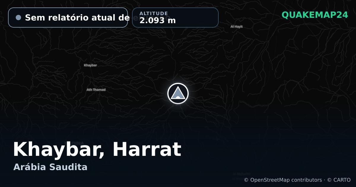Khaybar, Harrat · Sem relatório atual de erupção · 2.093 m