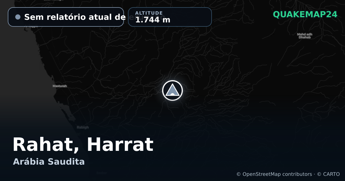 Rahat, Harrat · Sem relatório atual de erupção · 1.744 m