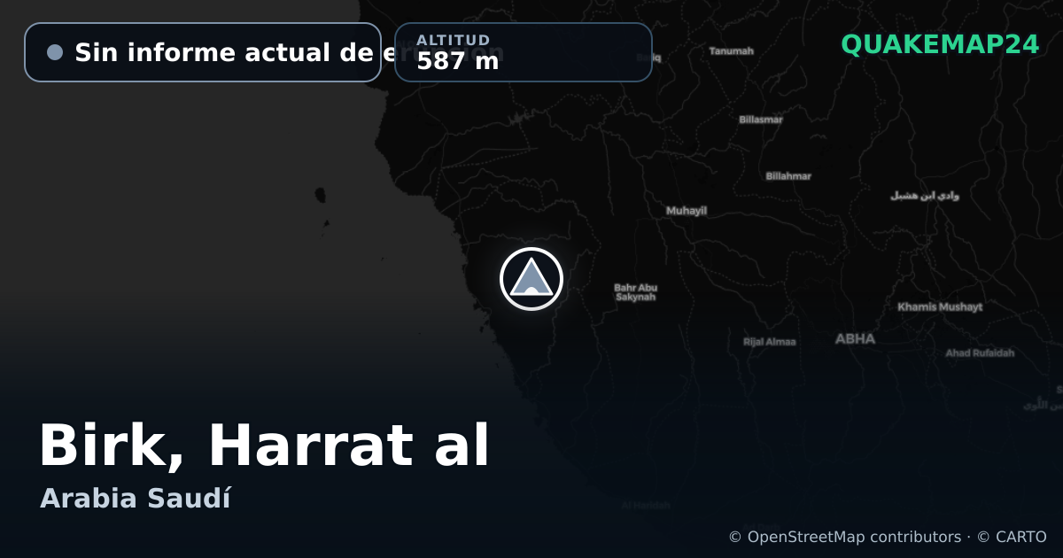 Birk, Harrat al · Sin informe actual de erupción · 587 m