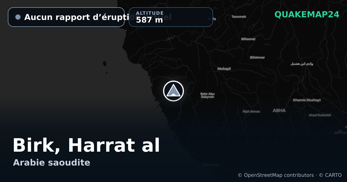 Birk, Harrat al · Aucun rapport d’éruption actuel · 587 m