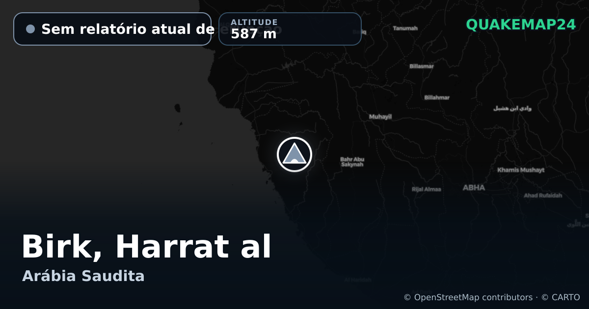Birk, Harrat al · Sem relatório atual de erupção · 587 m