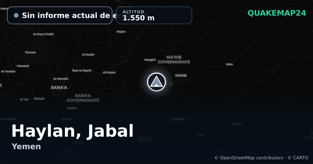 Haylan, Jabal · Sin informe actual de erupción · 1.550 m