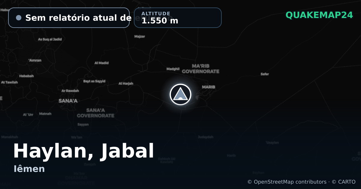 Haylan, Jabal · Sem relatório atual de erupção · 1.550 m