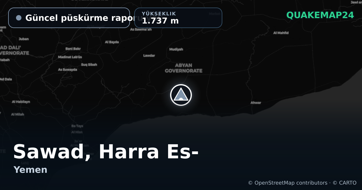 Sawad, Harra Es- · Güncel püskürme raporu yok · 1.737 m