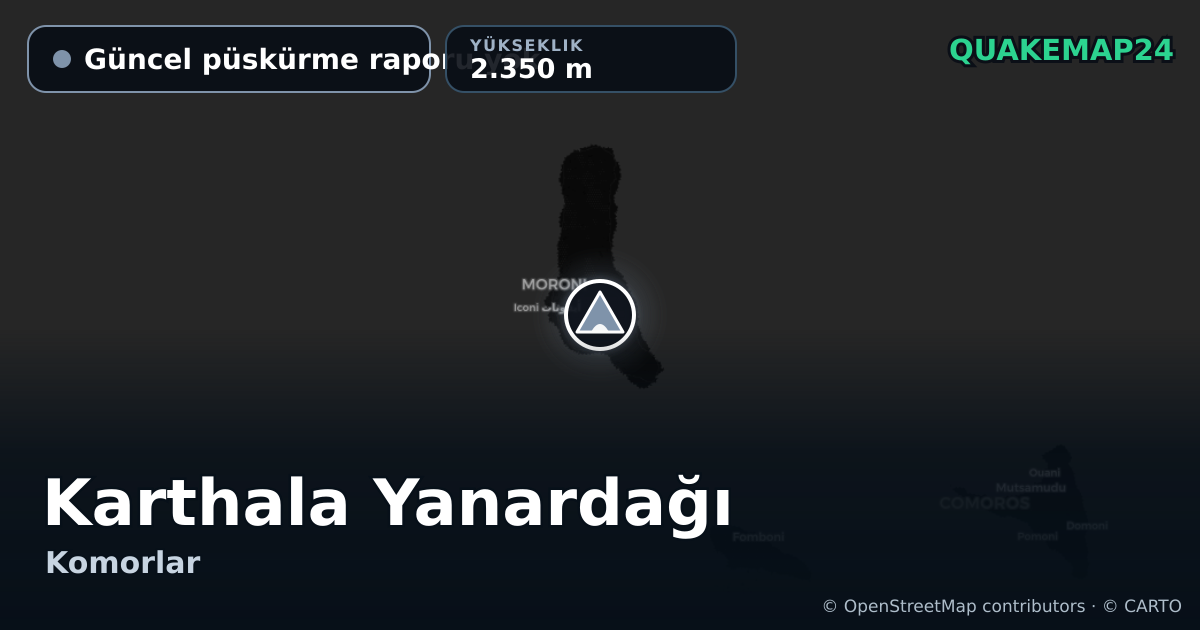 Karthala Yanardağı · Güncel püskürme raporu yok · 2.350 m
