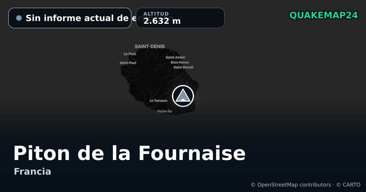 Piton de la Fournaise · Sin informe actual de erupción · 2.632 m