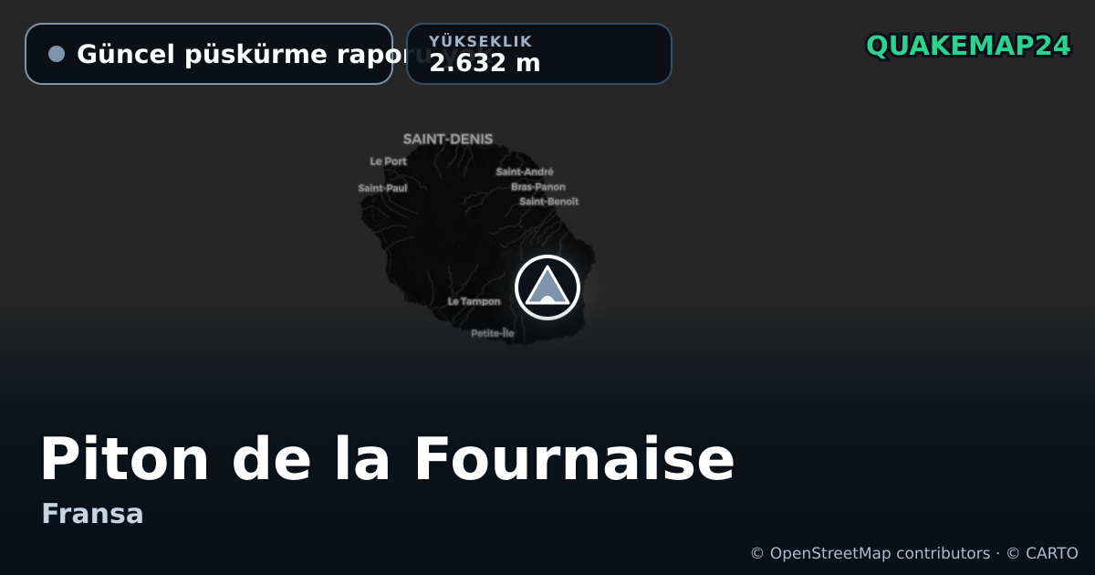 Piton de la Fournaise · Güncel püskürme raporu yok · 2.632 m