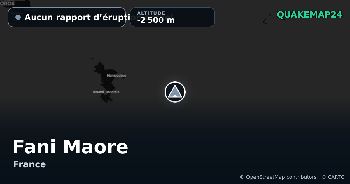 Fani Maore · Aucun rapport d’éruption actuel · -2 500 m