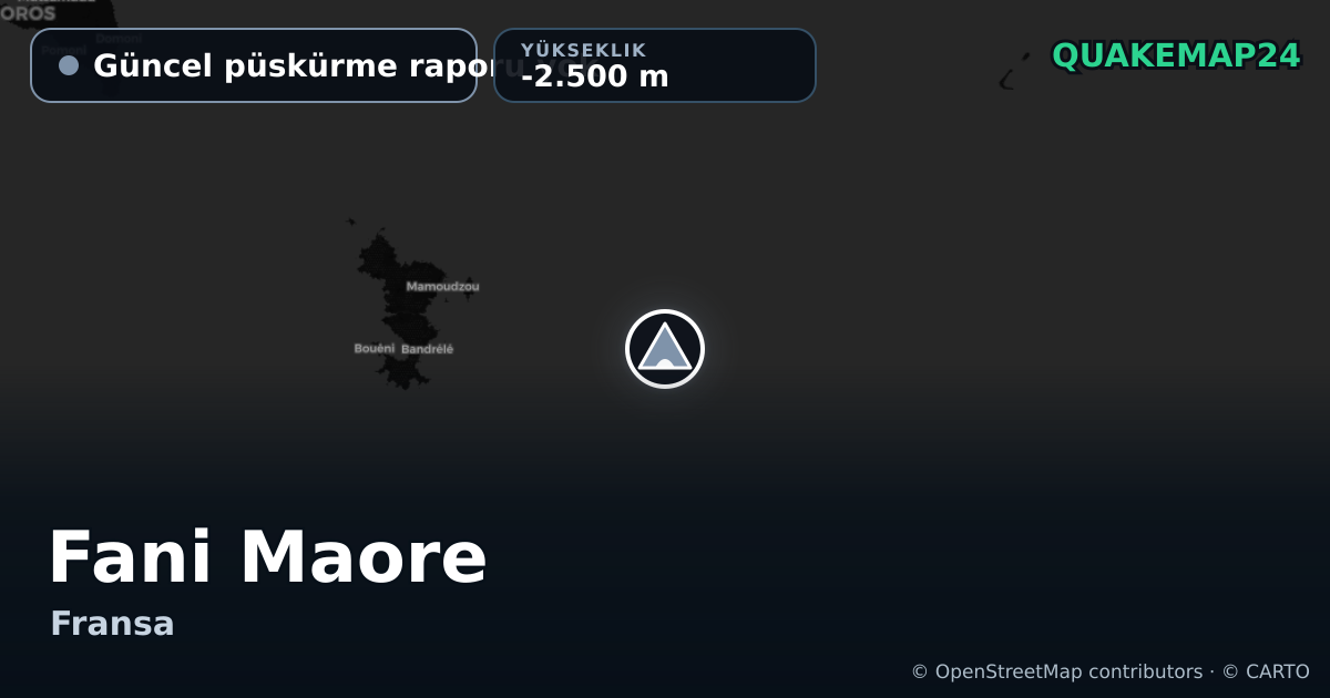 Fani Maore · Güncel püskürme raporu yok · -2.500 m