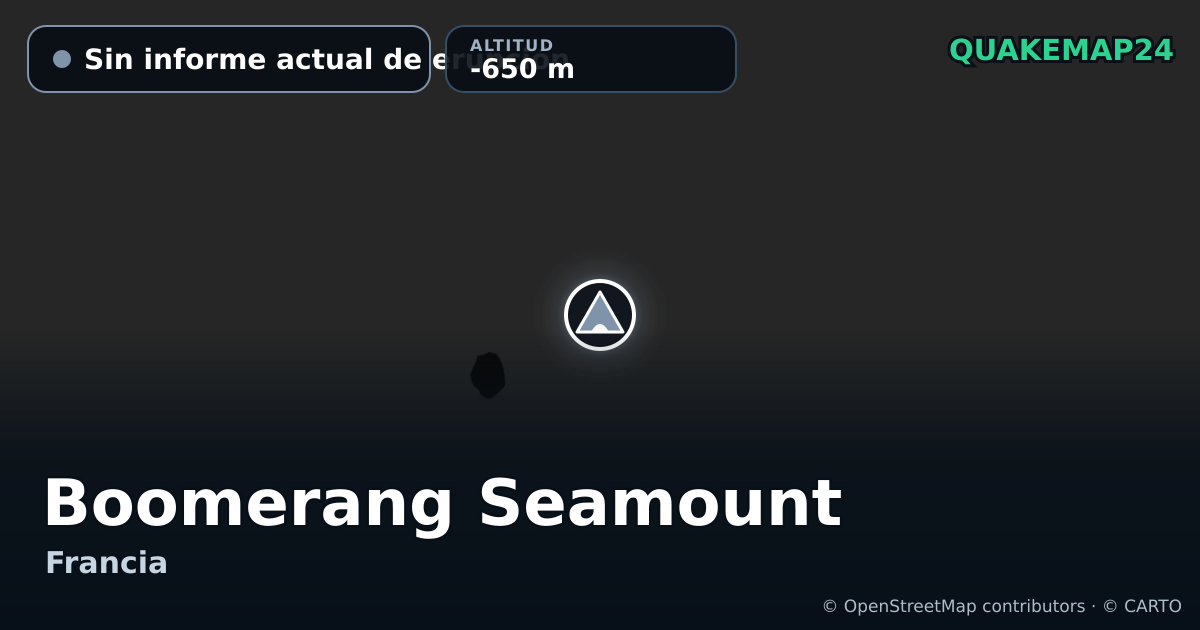 Boomerang Seamount · Sin informe actual de erupción · -650 m