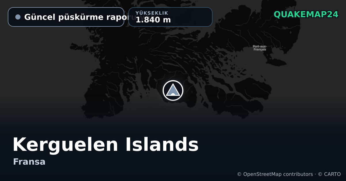 Kerguelen Islands · Güncel püskürme raporu yok · 1.840 m