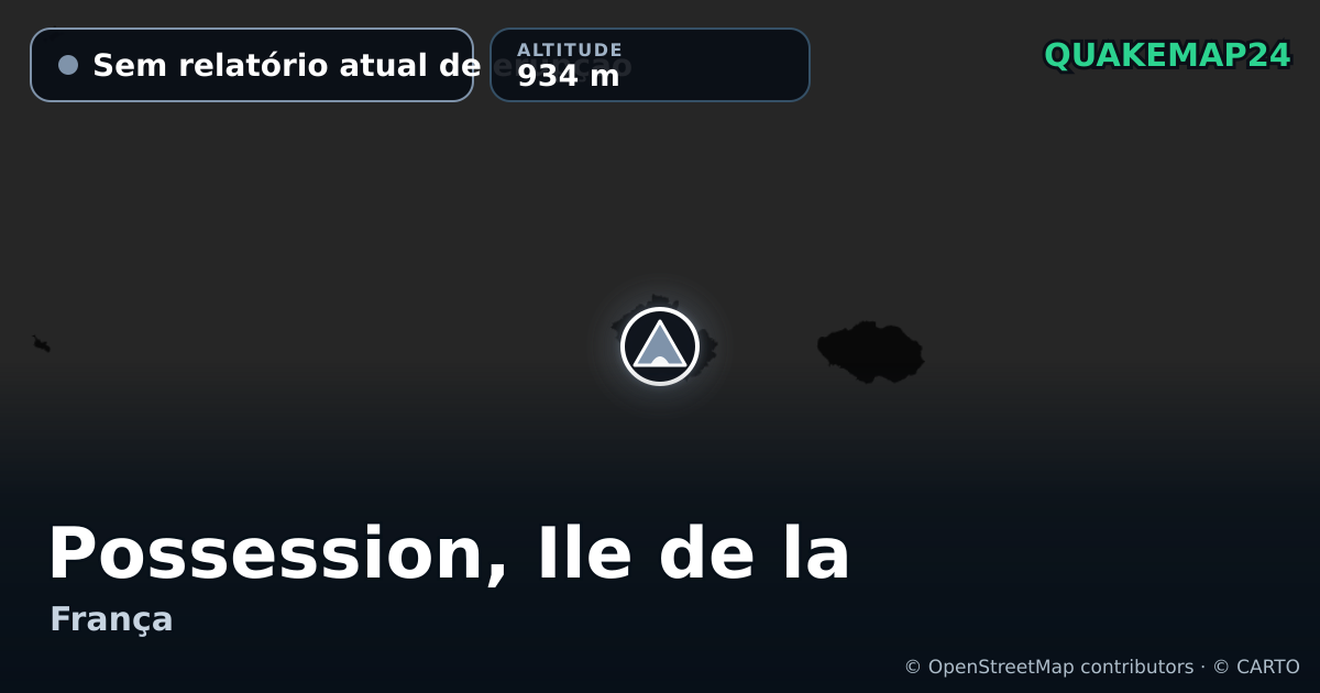Possession, Ile de la · Sem relatório atual de erupção · 934 m