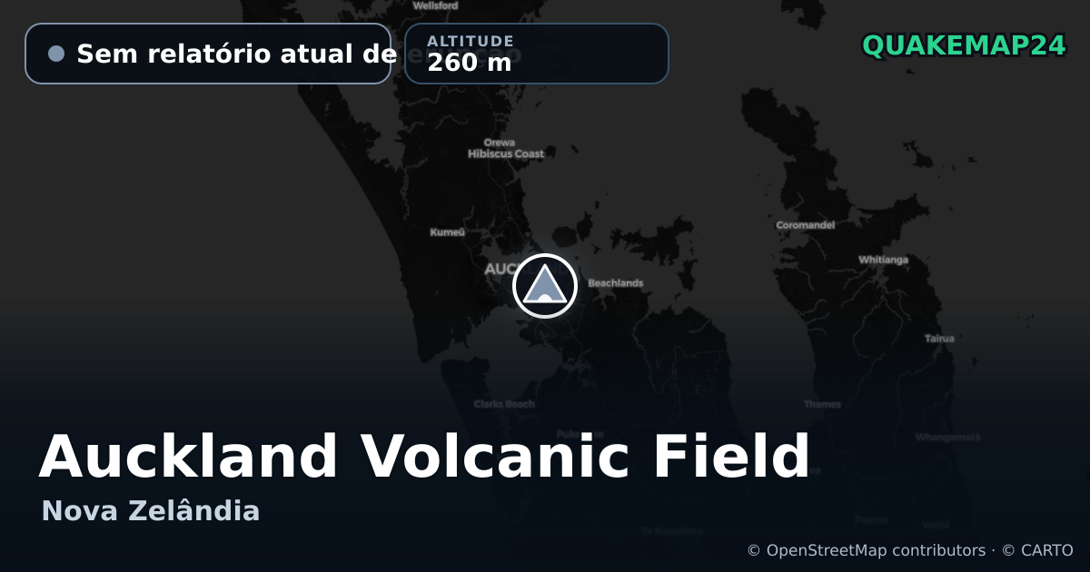 Auckland Volcanic Field · Sem relatório atual de erupção · 260 m